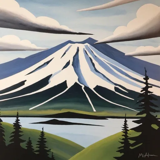 Prompt: Mt Adams  in style of Georgia o’ keeffe