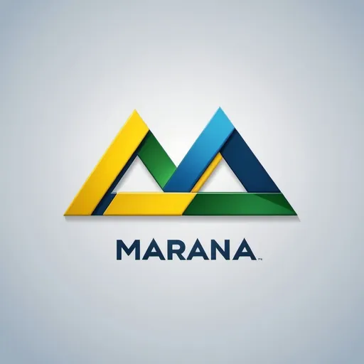 Prompt: High-quality blue logo design of MARANA company, in M format, with two colour strips in yellow and gree, sleek and modern design, creatively, sophisticated and professional precise details, minimalistic,  highres, 3D rendering, polished, modern design, sleek,