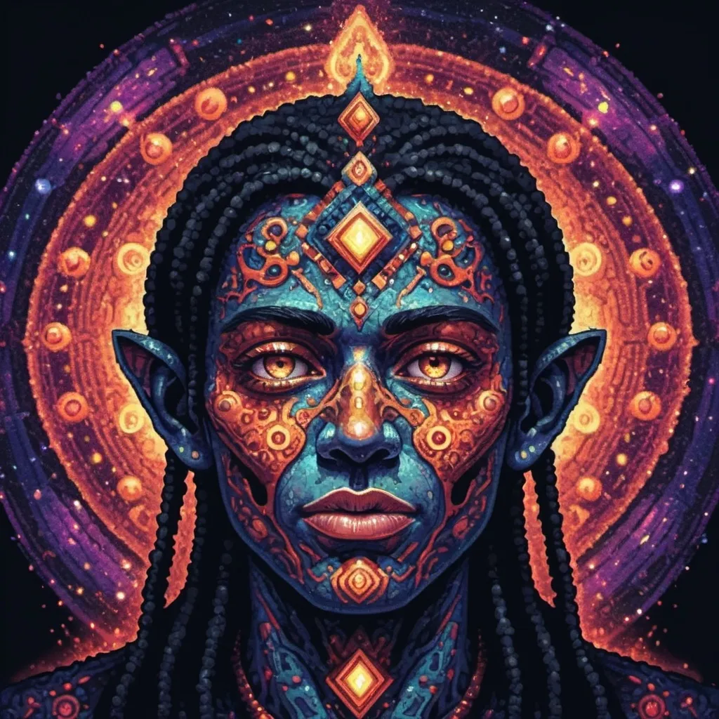 Prompt: dmt soul that can be used as profile picture in pixel style