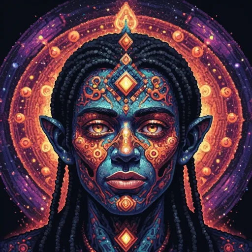 Prompt: dmt soul that can be used as profile picture in pixel style