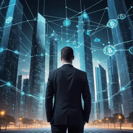 Prompt: 
"Imagine a futuristic cityscape with digital skyscrapers interconnected by glowing blockchain networks. At the forefront, a person confidently stands, surrounded by data streams and cryptographic symbols, representing the transition to blockchain technology. Text overlay reads: 'Discover the Future of Finance - Be Your Own Bank with Scalable Residual Income!'"

This visual should convey the innovative and forward-thinking aspects of blockchain technology while emphasizing the opportunity for strategic partnership and financial independence.