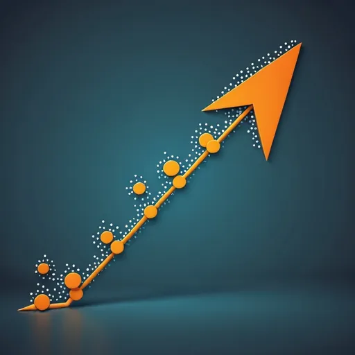 Prompt: build an illustrating with dots connected making an arrow that illustrates growth
