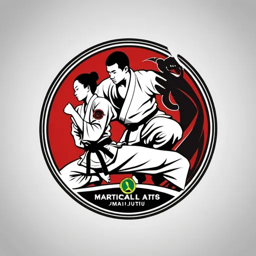 Prompt: martial arts logo, brazilian jujitsu, may thai,  checkmate