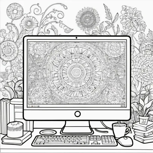 Prompt: coloring book style computer screen images

