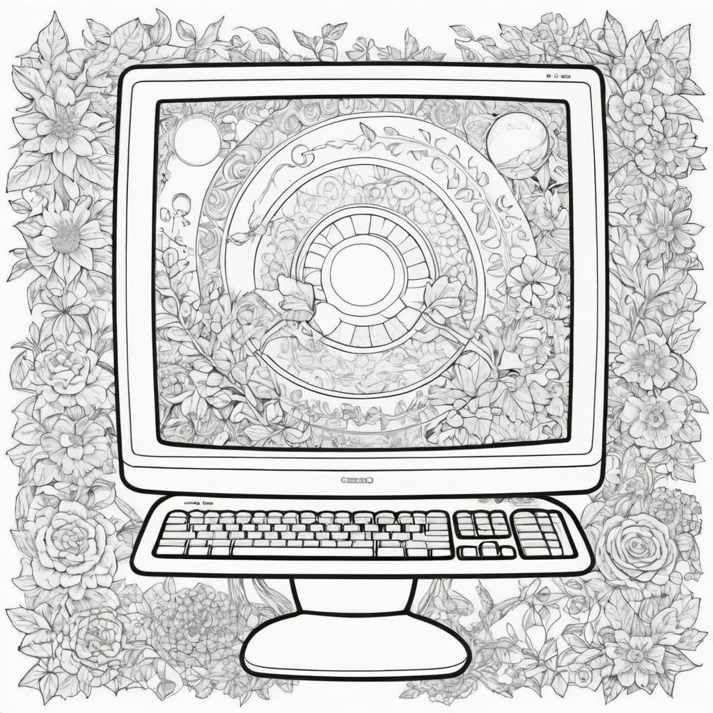 Prompt: coloring book style computer screen images

