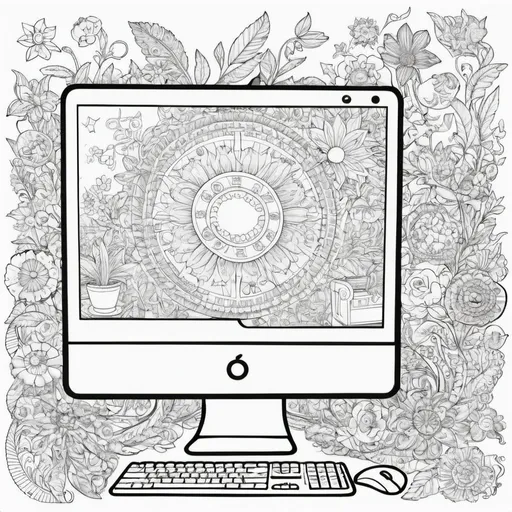 Prompt: coloring book style computer screen images

