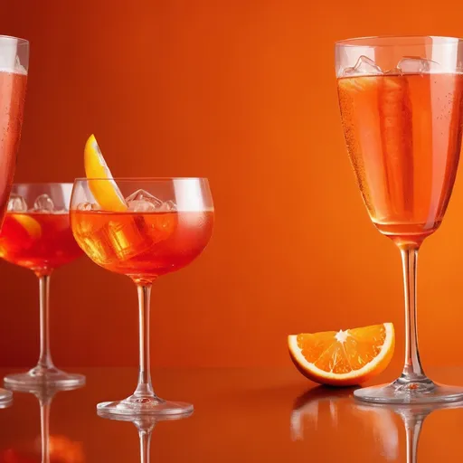 Prompt: Aperol sprits in a orange sparkling world 