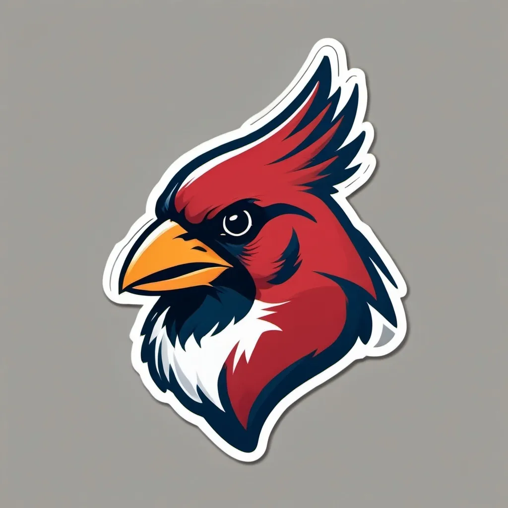 Prompt: Red colored cardinal team logo style.