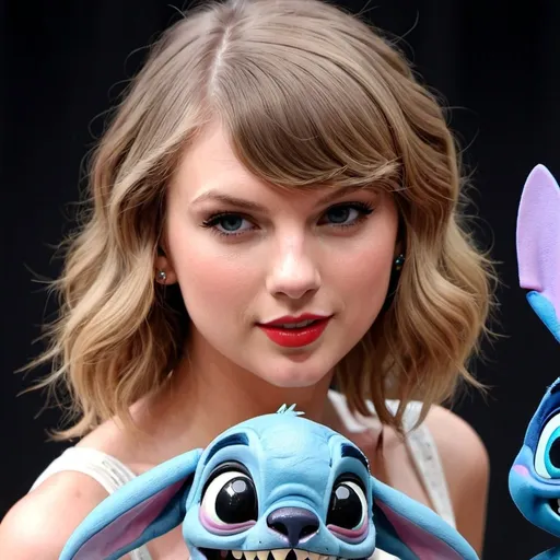 Prompt: Taylor Swift with cartoon stitch