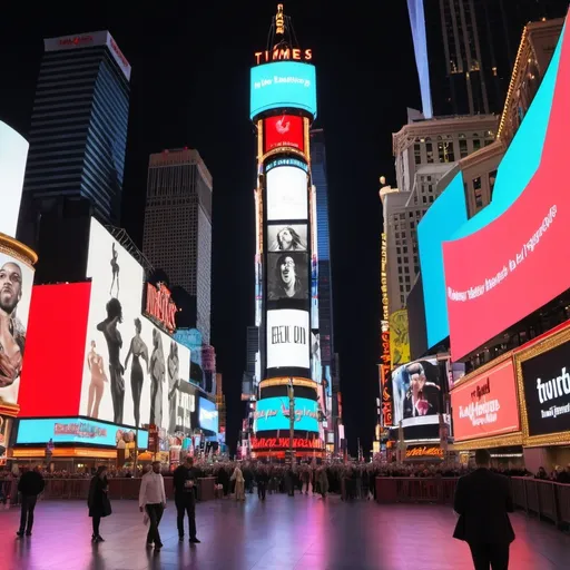 Prompt: Escenografia de teatro basada en una mezcla de las vegas con times square. Incluir marcas famosas, maquinas tragamonedas, pantallas con aplicaciones de redes sociales, applicaciones de compras en line, etc. El concepto general de la escenografia es el exceso, y la sociedad que busca el placer sin limites