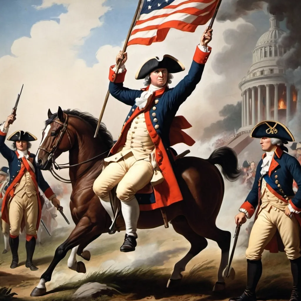 Prompt: Image for the American Revolution form the perspective of the US, make it historical and Patriotic