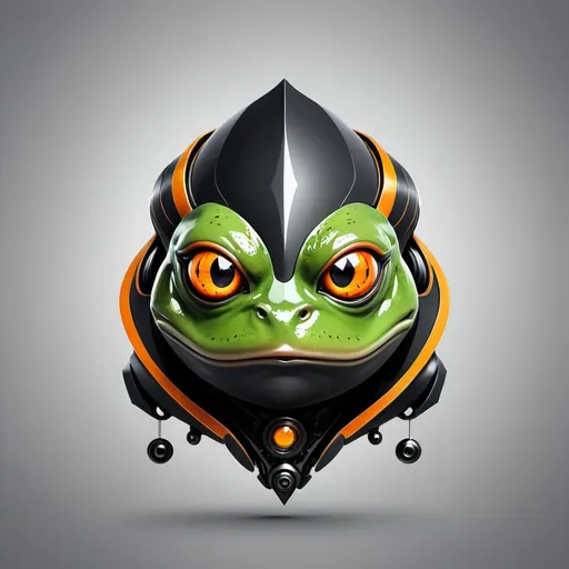 Prompt: A charming and futuristic logo design featuring a sleek cybernetic frog face with piercing orange eyes. He radiates strength, power, and modernity, standing as a symbol of innovation and technological progress. The frog wears a black winged helmet with orange accents, symbolizing connectivity and cutting-edge technology. The brand name “Adprint” is displayed prominently beneath his fierce face, adding a personal and unique touch. The black and orange color palette embodies creativity and forward thinking, reflecting the essence of a tech-savvy company or organization that pushes the boundaries of technology and embraces a visionary, cutting-edge approach to the future.