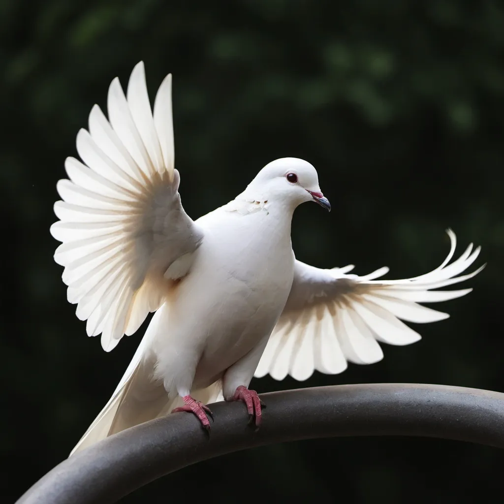 Prompt: a closure of a white dove
