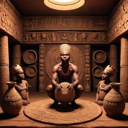 Prompt: "Create a detailed and immersive scene that represents the ancient Nok Culture of Nigeria, 