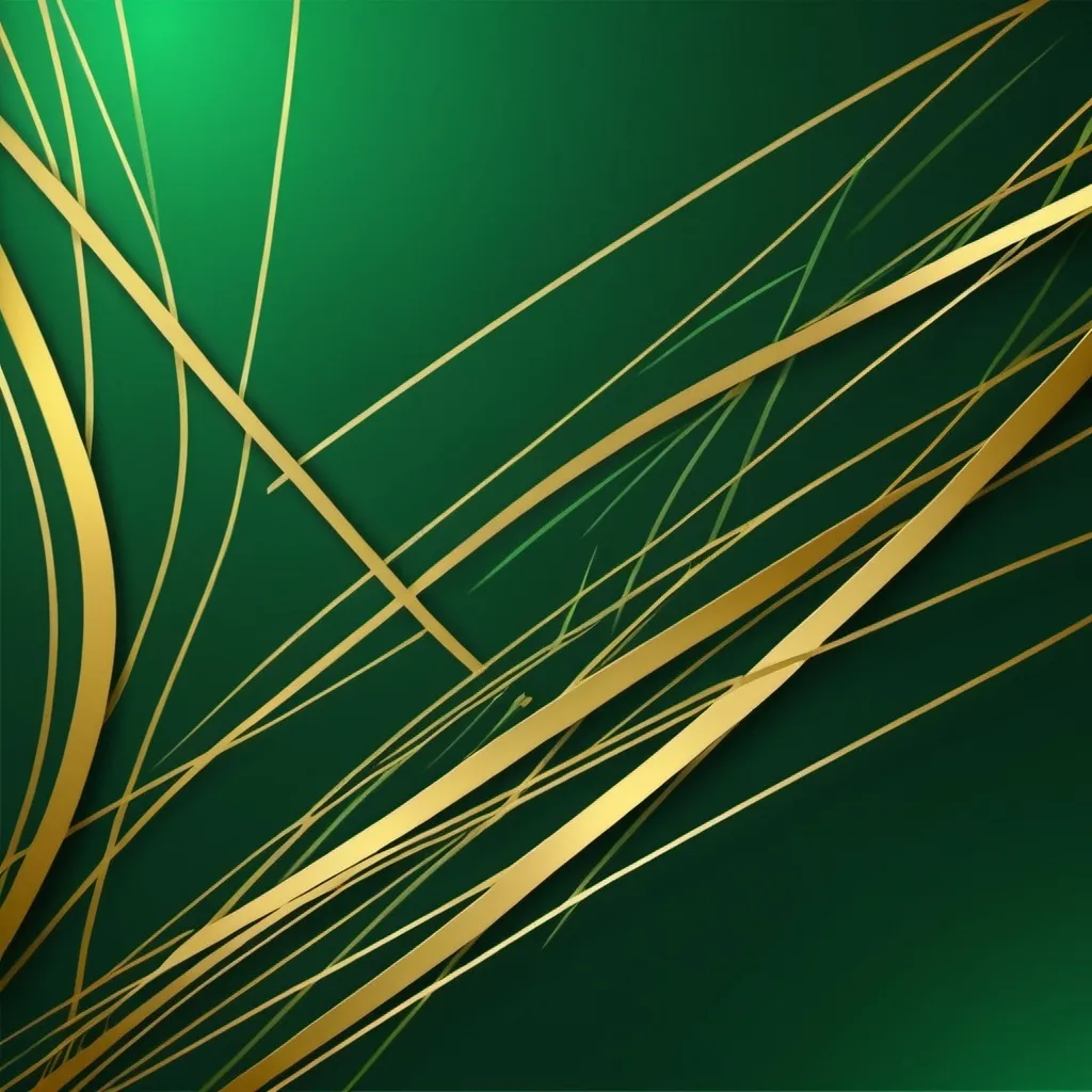 Prompt: Green and gold background with random lines 


