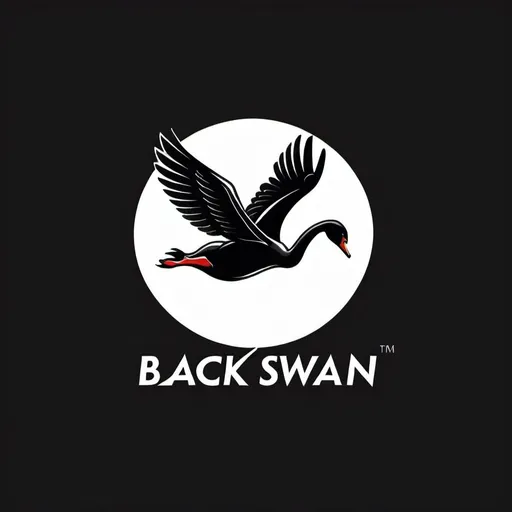 Prompt: a logo design, caricature of a black swan flying like a dart