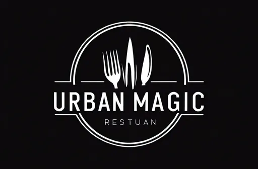 Prompt: A logo for urban magic which is restaurant 
