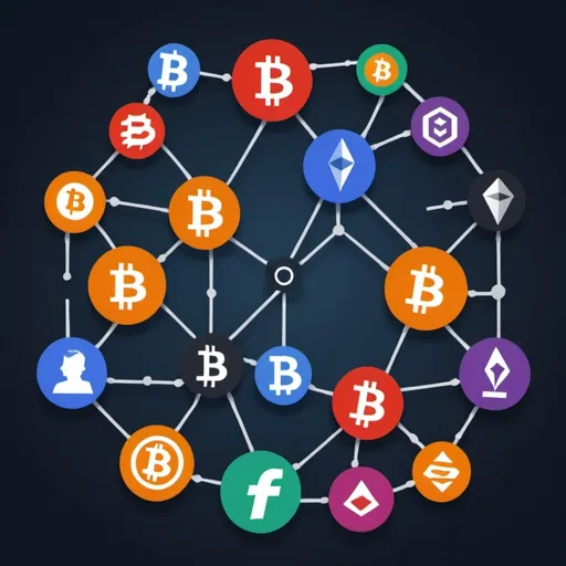 Prompt: welcome image for a "crypto for beginners'" social media community maybe use the Kaspa chain image illustrate how people can be connected by socials
