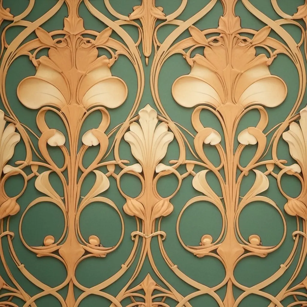 Prompt: Victor Horta style art nouveau wall paper