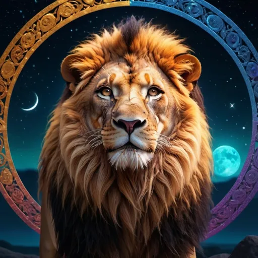 Prompt: lion new moon leo  multicultural women