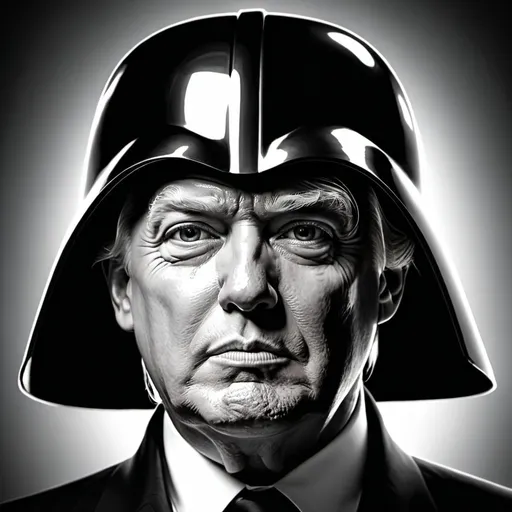 Prompt: draw former president Donald Trump as Darth Vader the serial killing menace of the universe. You've got to somehow include Trump's trademark blonde combover hair style

