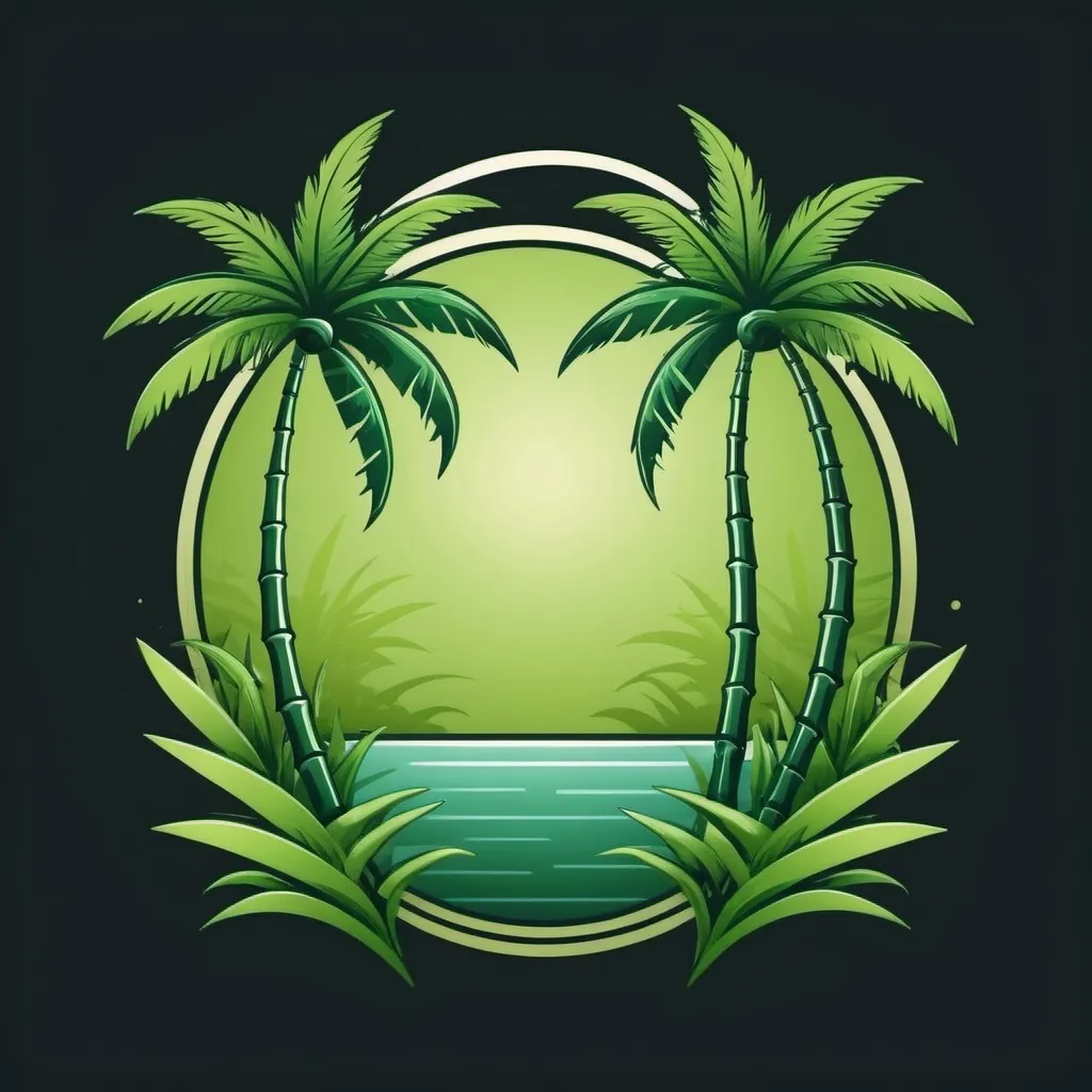 Prompt: Palm trees and bamboo logo
