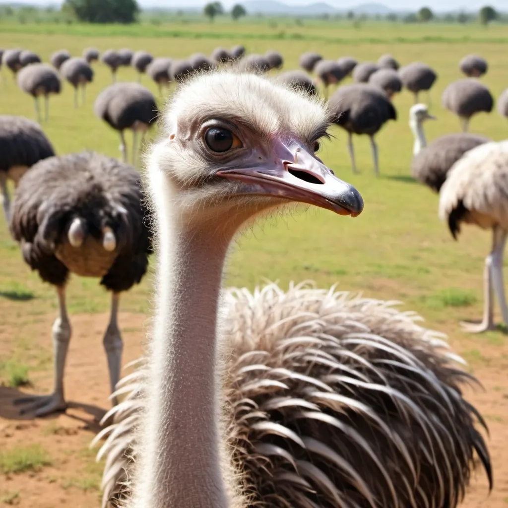 Prompt: Data interlocutor on the ostrich farm