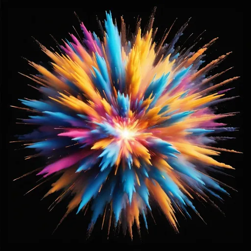 Prompt: colorful explosion from the center, black backround