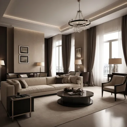 Prompt: Create a a realistic render of a italian modern interior design that looks like giorgio armani hotel in milan style