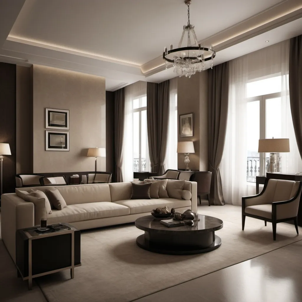 Prompt: Create a a realistic render of a italian modern interior design that looks like giorgio armani hotel in milan style