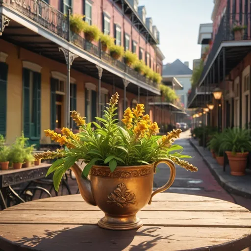 Prompt: New Orleans herbal plants for tea