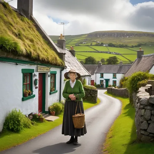 Prompt: In the quaint village of Ballymore, nestled in the emerald hills of Ireland, a peculiar old woman named Bridget held sway. 