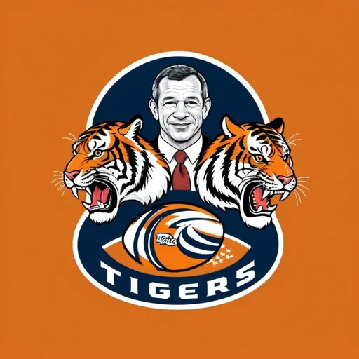 Prompt: A American football team logo for a team called ‘Iger’s Tigers’ that features Disney CEO Bob Iger surrounded by tigers
