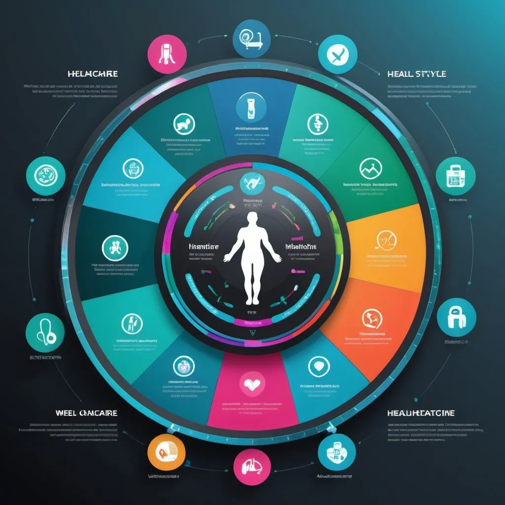 Prompt: A digital wheel for healthcare 