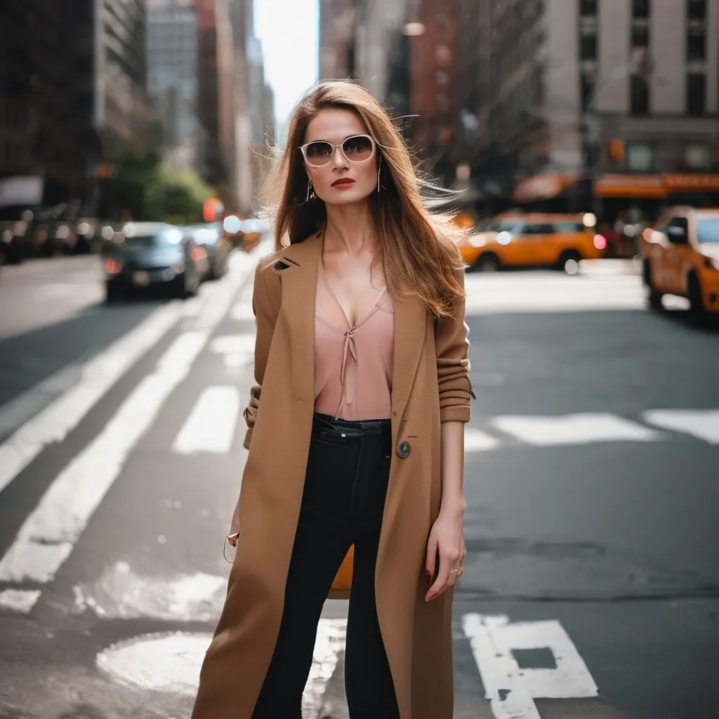 Prompt: stylish woman model in NY city