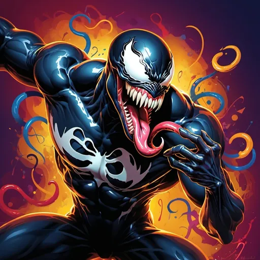 Prompt: VENOM QUI JOUE DE LA MUSIQUE 

