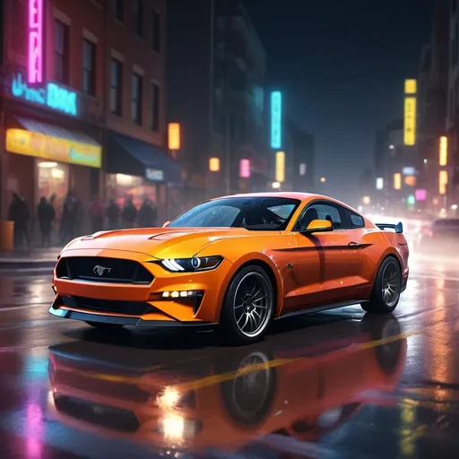 Prompt: street racing realistic mustang