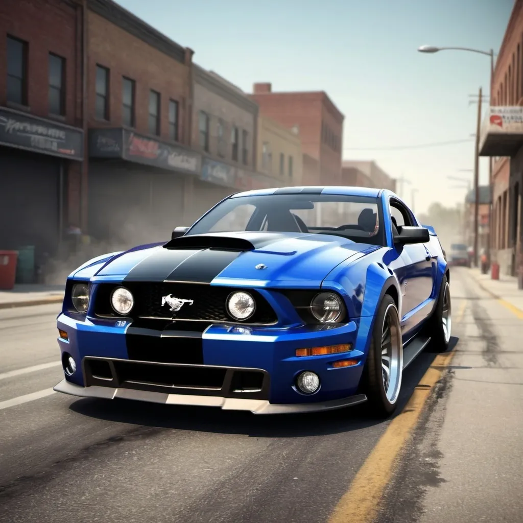 Prompt: street racing realistic mustang