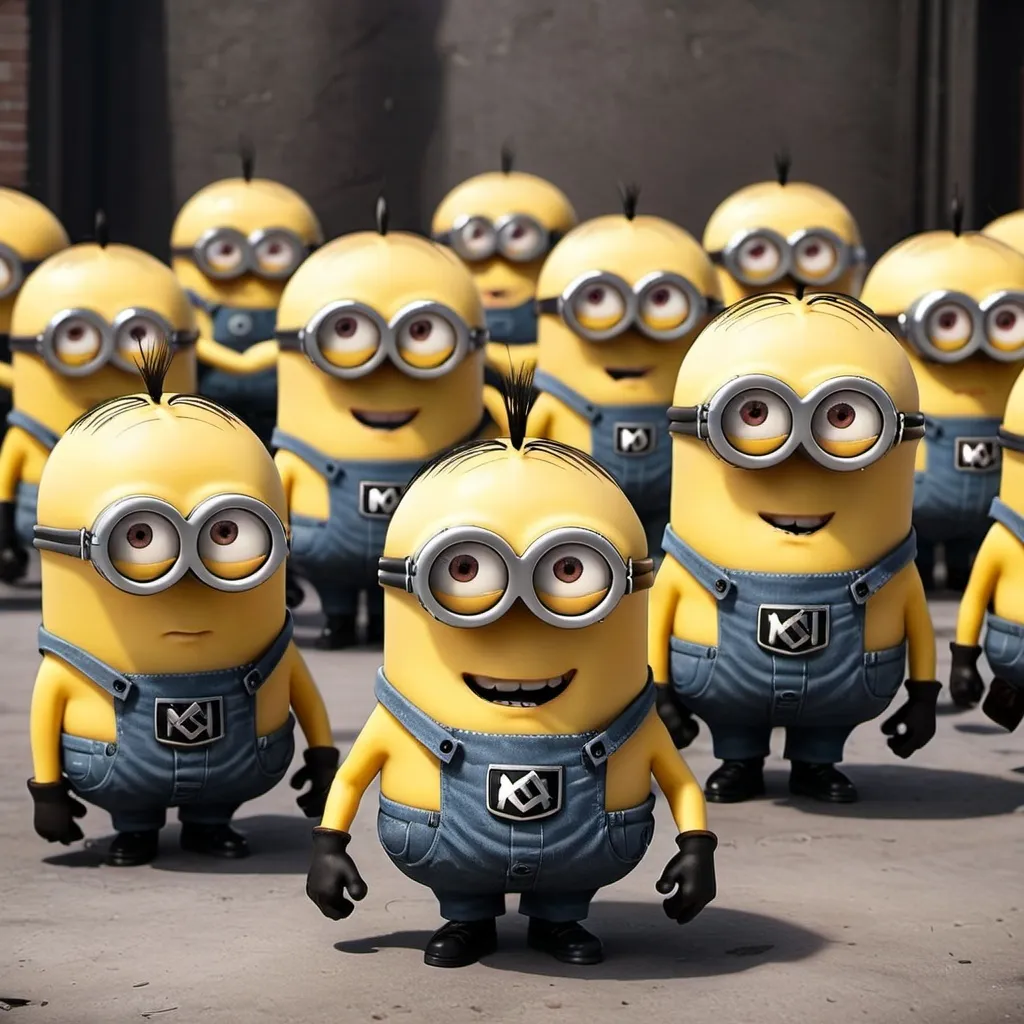 Prompt: Minions from despicable me as nazis