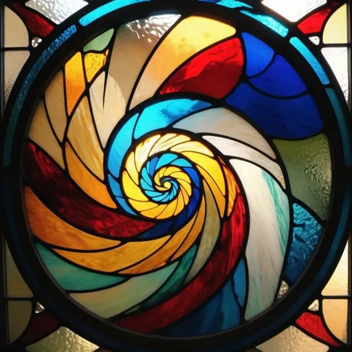 Prompt: swirl of stained glass