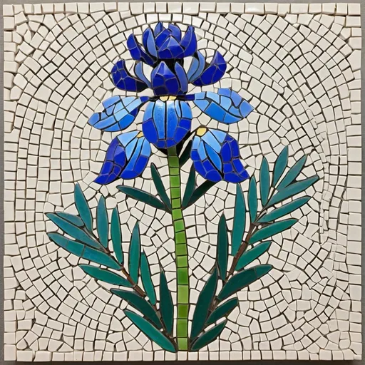 Prompt: mosaic bluebonnet single flower


