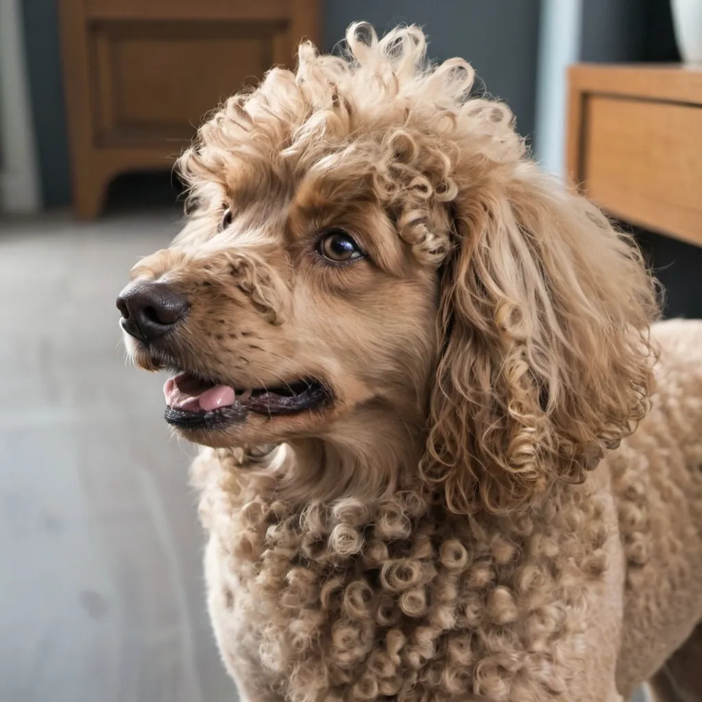 Prompt: dog with curley fur


