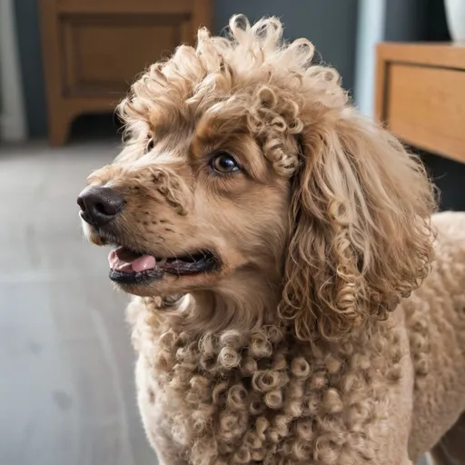 Prompt: dog with curley fur


