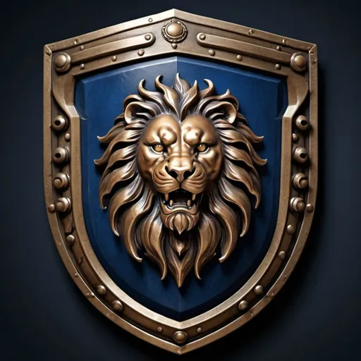 Prompt: shield, lion, personal protection, guard, 