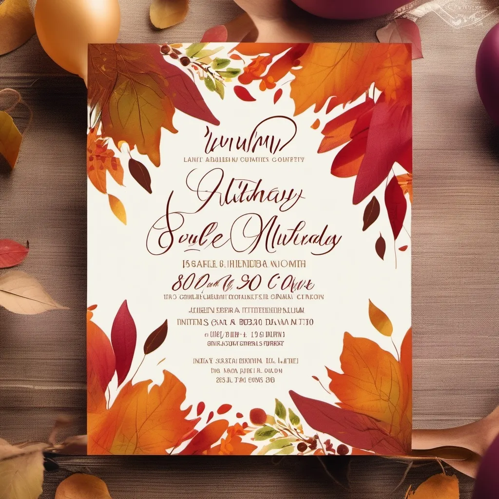 Prompt: 80th birthday party invitation autumn