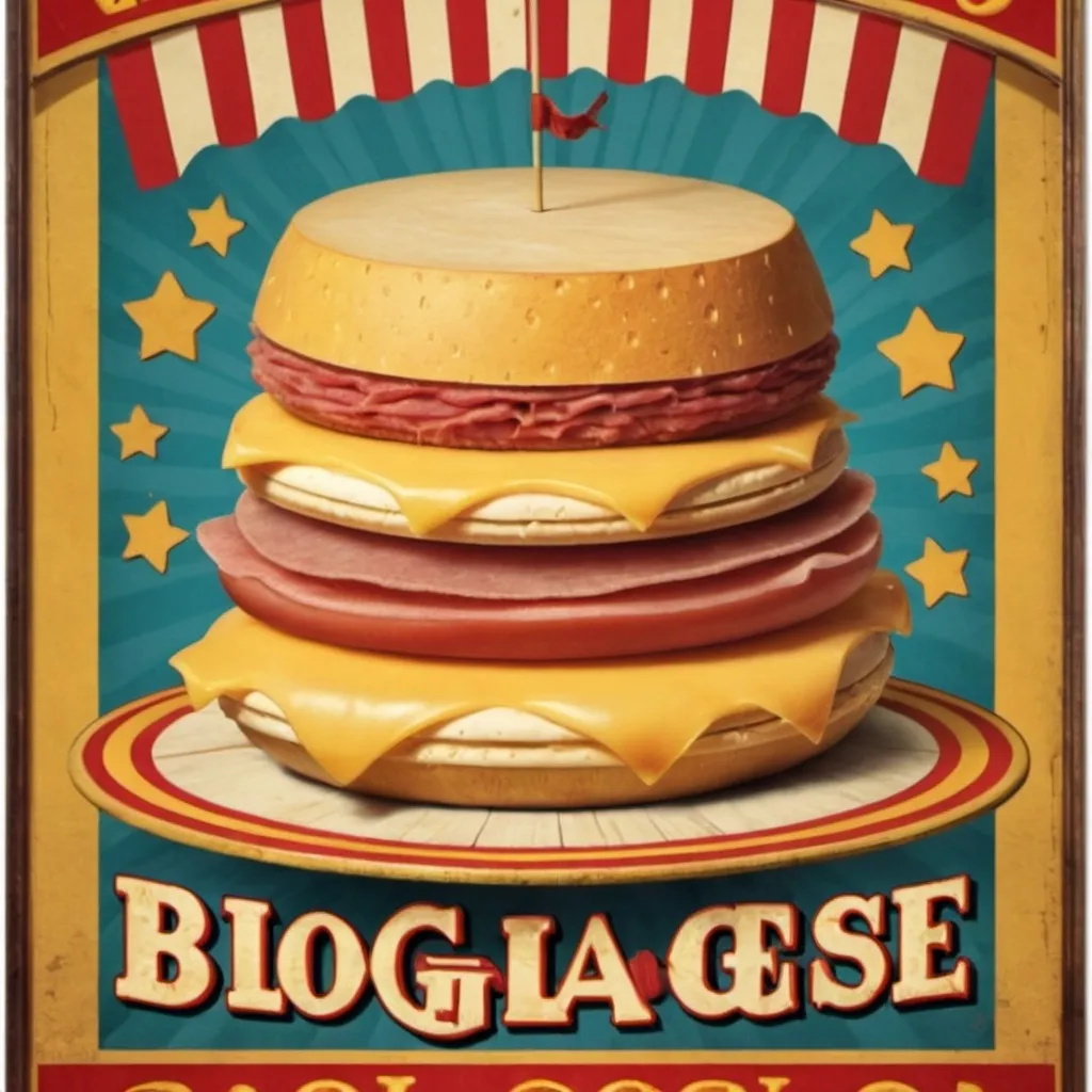 Prompt: circus poster with bologna and cheese