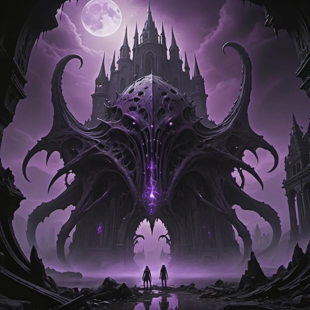 Prompt: Eldrazi, Dark Souls, Cruel World, 4K, gothic inspired, cosmic horror