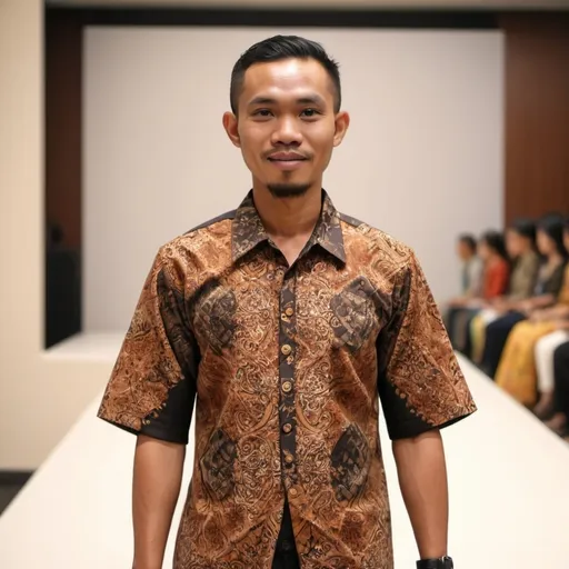 Prompt: an Indonesian man aged 30 wearing batik, futuristik 3D