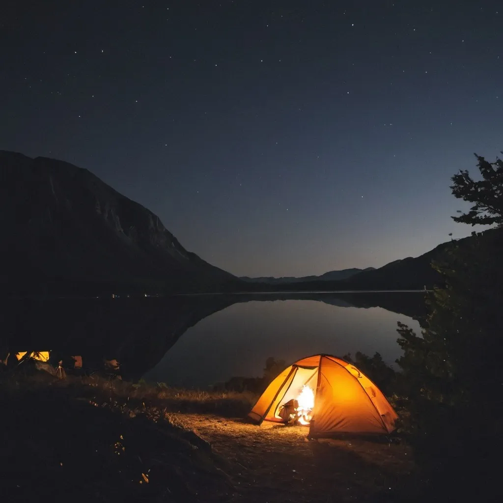 Prompt: camping at night