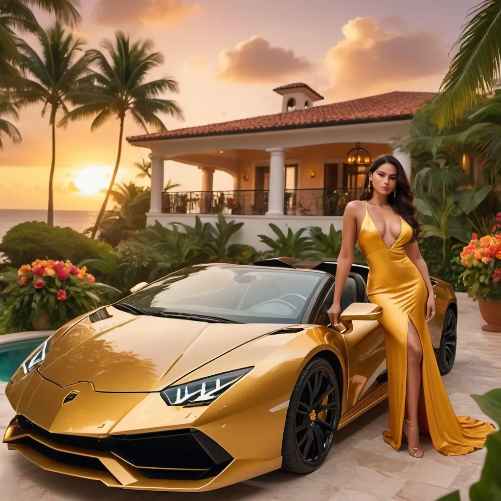 Prompt: 

 island women latina lamborgini 
villa 







